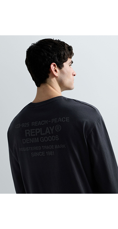オープンエンドジャージーロングTシャツ｜REPLAY リプレイ公式通販サイト